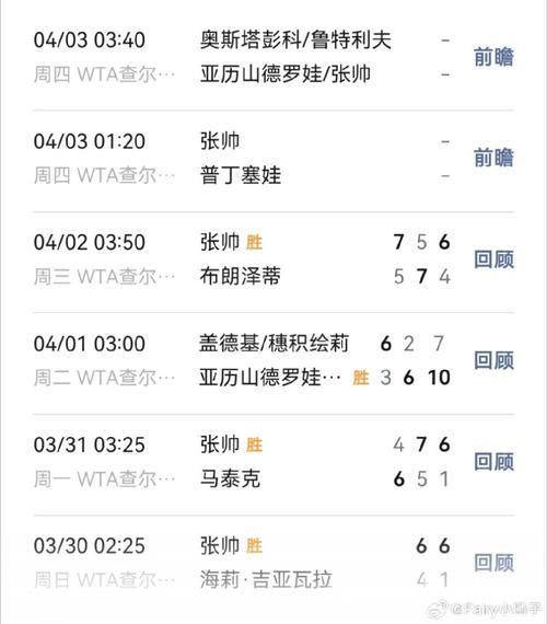 张帅逆转击败布朗泽蒂，挺进查尔斯顿站次轮